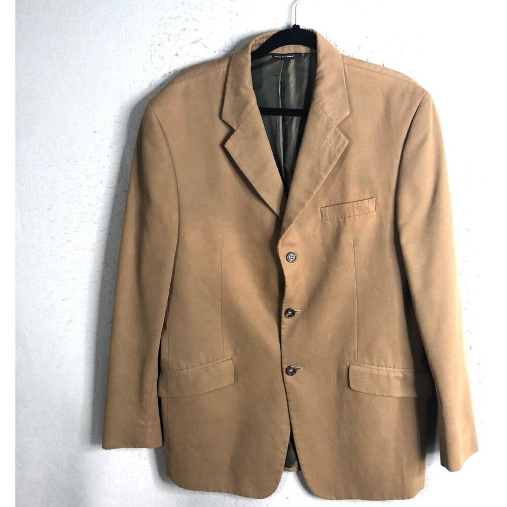 Banana Republic Men 44R Sport Coat Blazer Three Button Brown Cotton Preppy - Picture 1 of 16